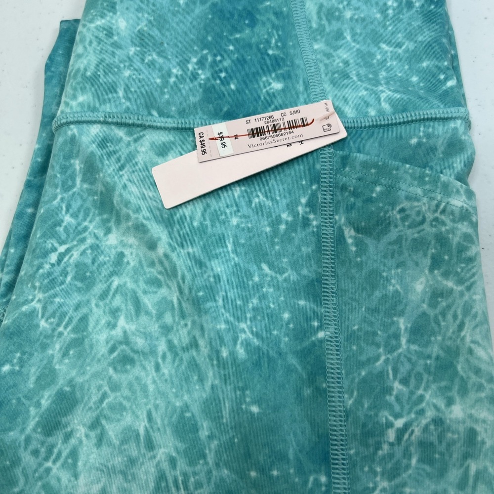 NWT Victoria's Secret On Point Flow Athleisure Fitness Leggings Teal Size 14 - Picture 4 of 16